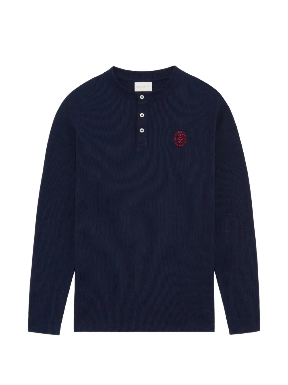 Drôle De Monsieur waffle-knit long-sleeve T-shirt Blauw