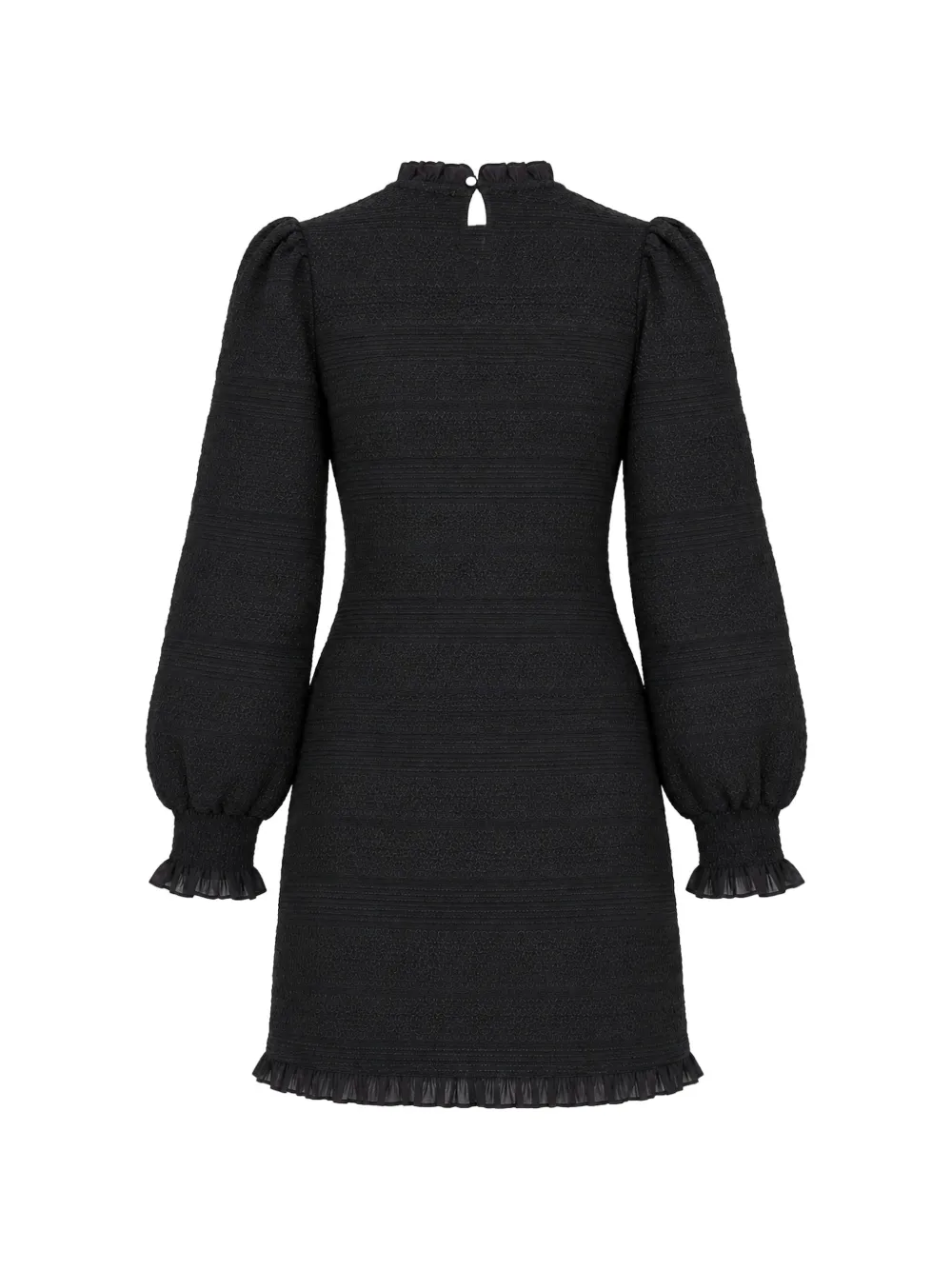 Antik Batik Elisa smocked ruffled dress Zwart