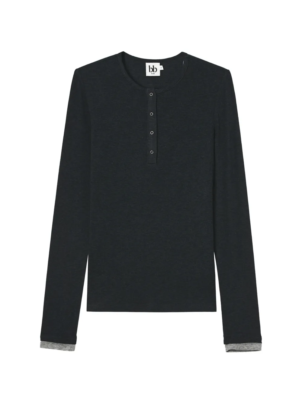 b+ab marl-finish henley T-shirt