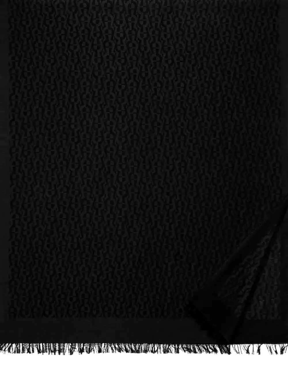AIGNER Sjaal met logo-jacquard Zwart