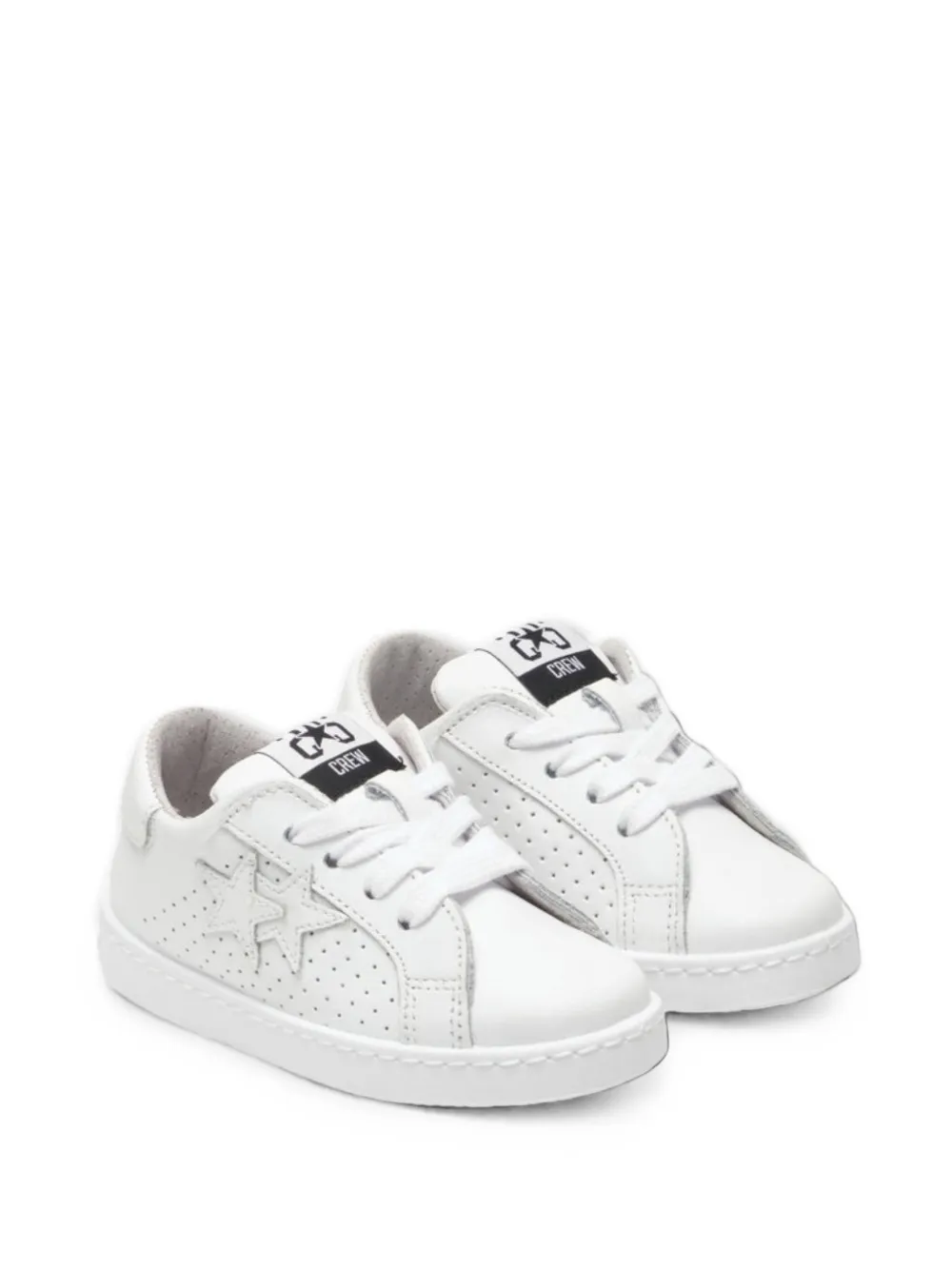 2 Star Kids star-patch perforated sneakers - Blanc 2 Star Kids star-patch perforated sneakers - Blanc