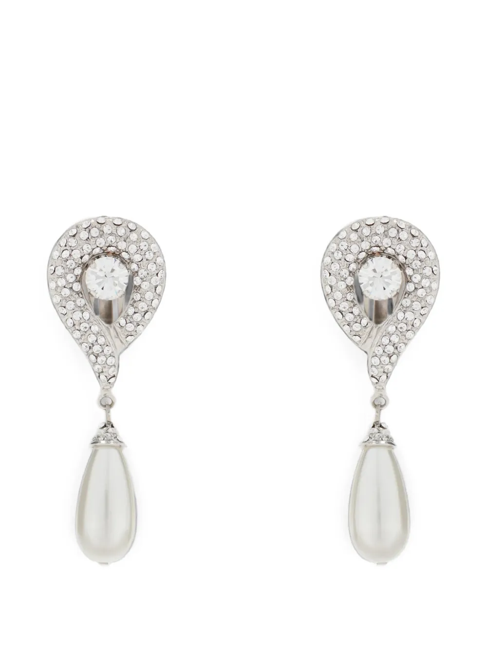 Alessandra Rich crystal-embellished drop earrings - Argent Alessandra Rich crystal-embellished drop earrings - Argent