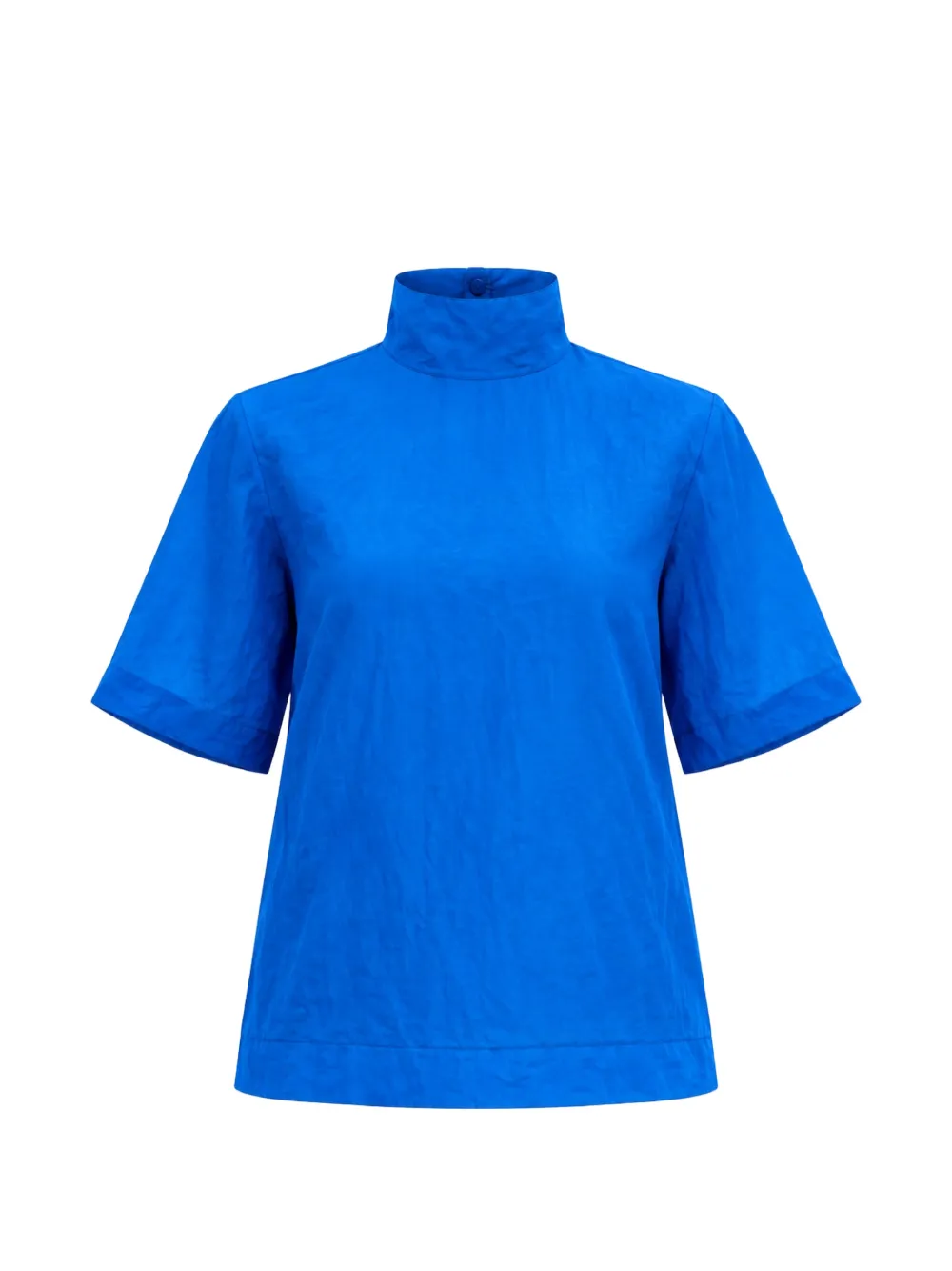 Christian Wijnants crinkled-effect high-neck top - Bleu