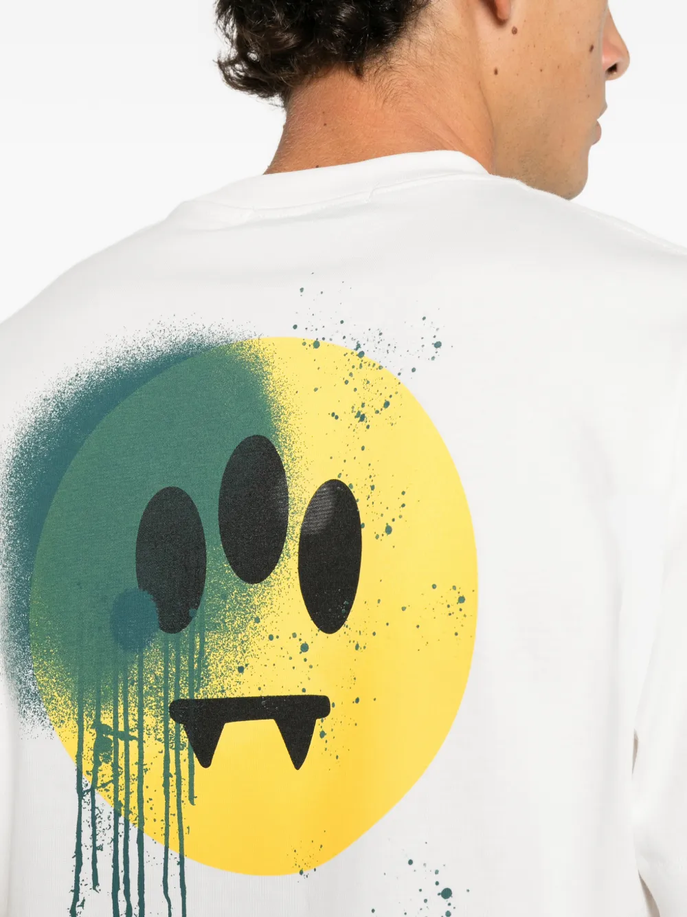 BARROW T-shirt met logo-print en grafische print Wit