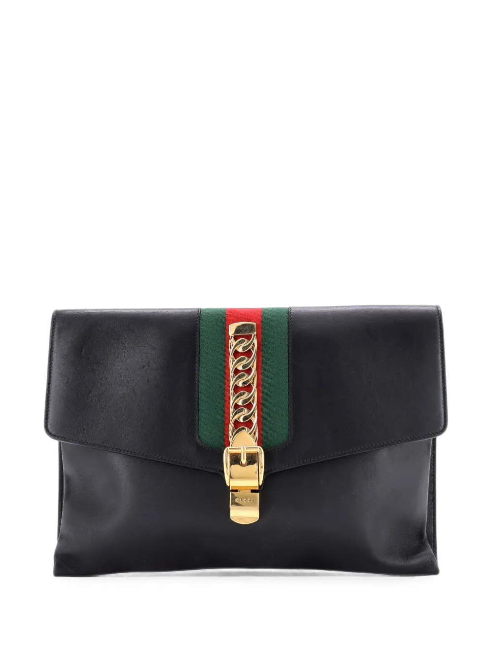 Gucci Pre-Owned grande pochette Sylvie en cuir - Noir Gucci Pre-Owned grande pochette Sylvie en cuir - Noir