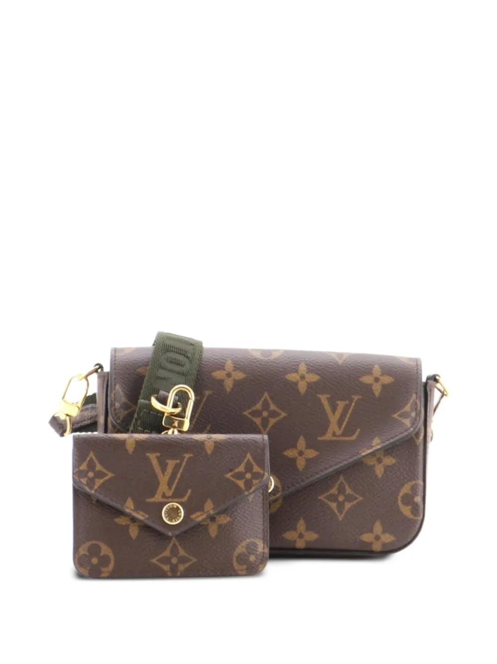 Louis Vuitton Pre-Owned Felicie Strap & Go Handbag Monogram Canvas crossbody bag - Marrone
