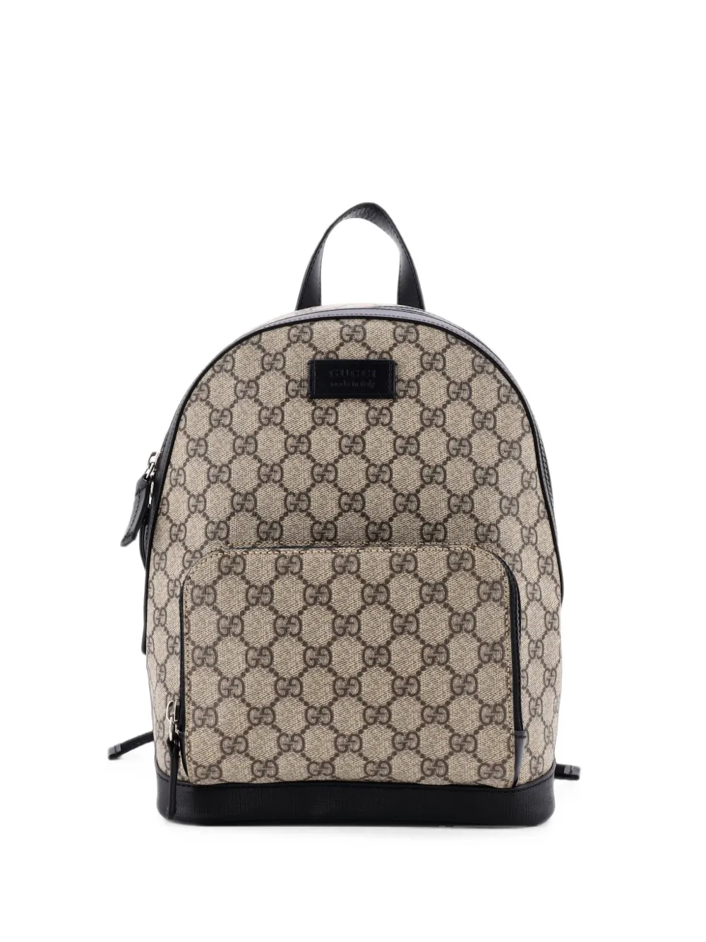 Gucci Pre-Owned sac à dos zippé à poche en toile enduite GG petit format - Marron Gucci Pre-Owned sac à dos zippé à poche en toile enduite GG petit format - Marron