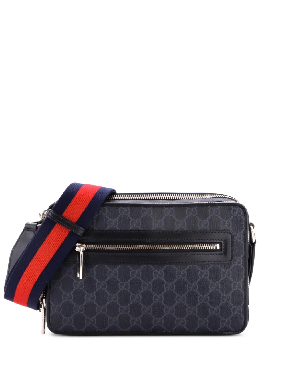 Gucci Pre-Owned Double Zip Web Camera GG Coated Canvas Small shoulder bag - Schwarz