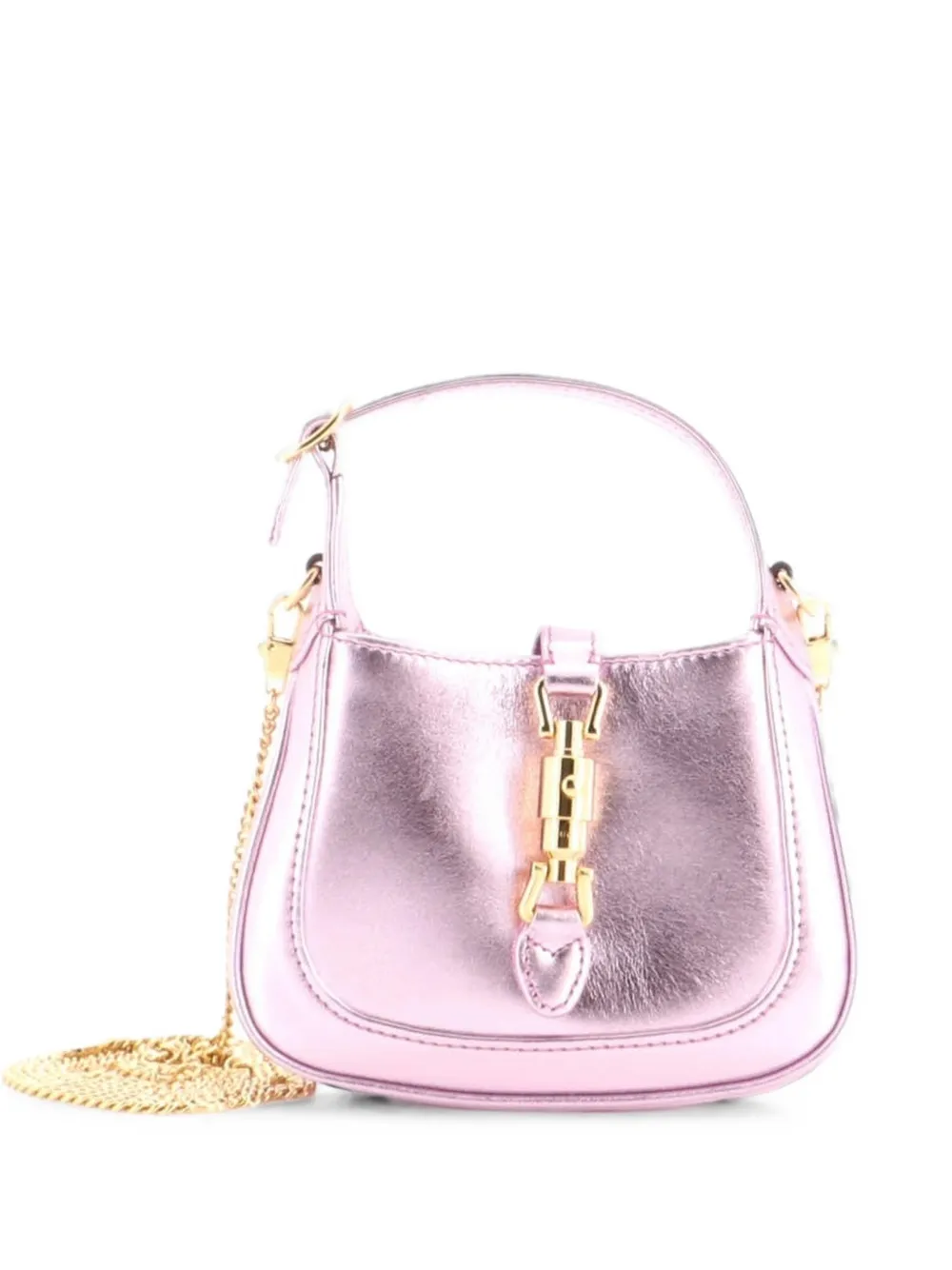 Gucci Pre-Owned Jackie 1961 Chain Leather Super Mini hobo bag - Metallic