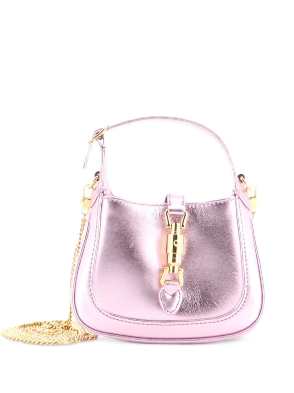 Gucci Pre-Owned Jackie 1961 Chain Leather Super Mini hobo bag - Metallic