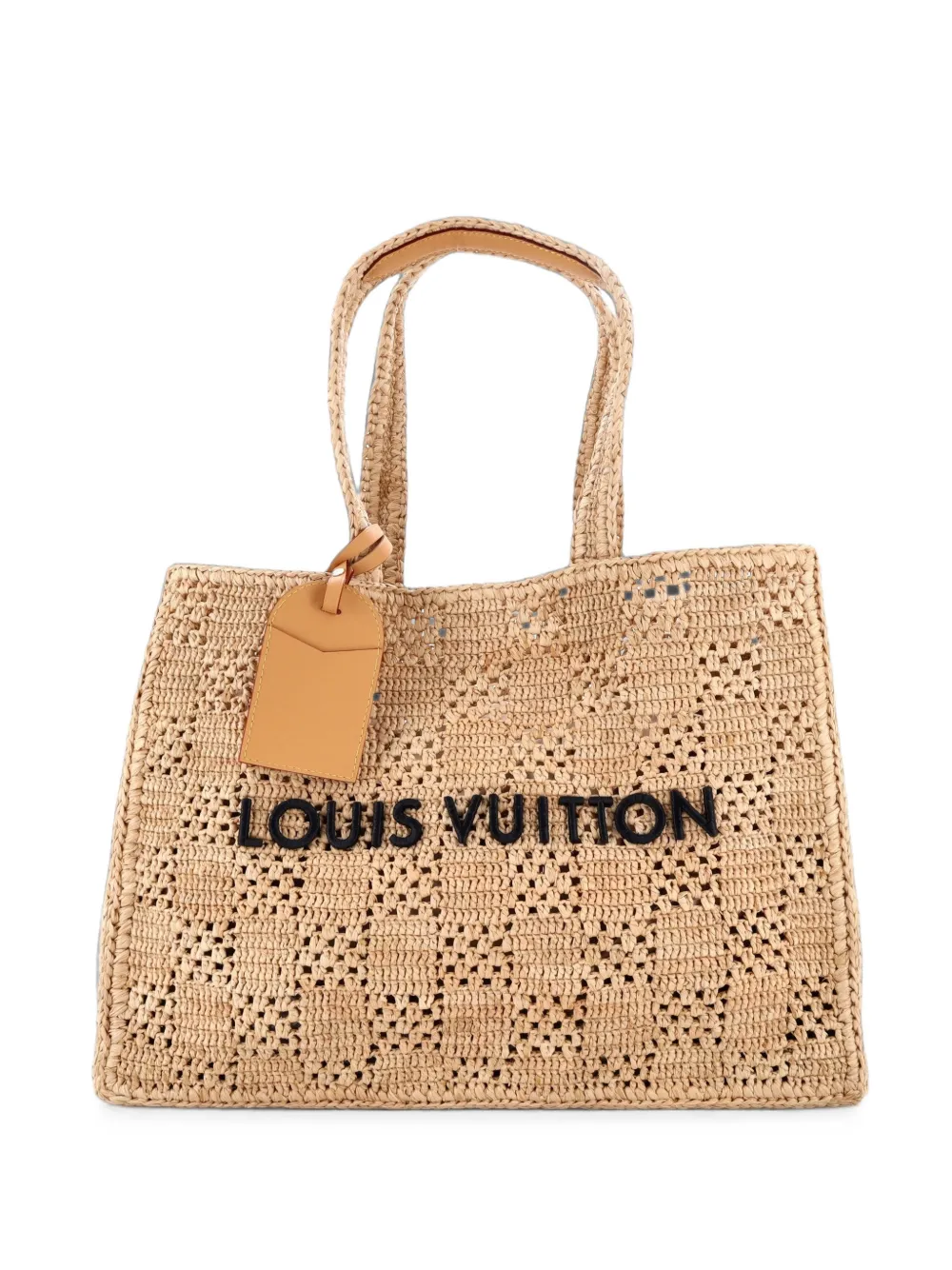 Louis Vuitton Pre-Owned Summer Shopper Embroidered Raffia MM tote bag - Toni neutri