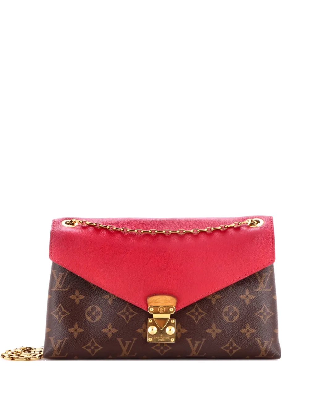 Louis Vuitton Pre-Owned Pallas Chain Monogram Canvas and Calfskin shoulder bag - Marrone