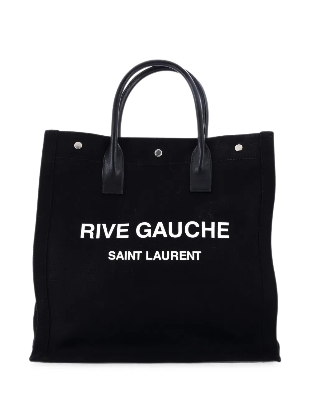 Saint Laurent Pre-Owned grand cabas Rive Gauche en toile - Noir Saint Laurent Pre-Owned grand cabas Rive Gauche en toile - Noir