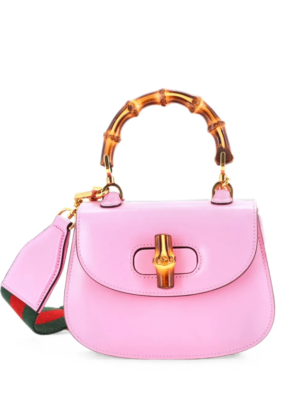 Gucci Pre-Owned Bamboo 1947 Top Handle Bag Leather Mini shoulder bag - Rosa