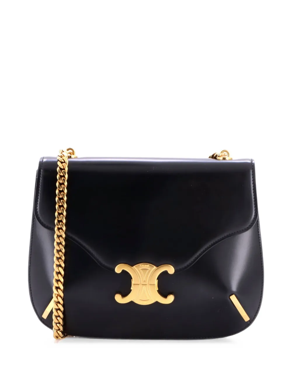Celine Pre-Owned petit sac porté épaule Besace en cuir de veau lisse Triomphe - Noir Celine Pre-Owned petit sac porté épaule Besace en cuir de veau lisse Triomphe - Noir