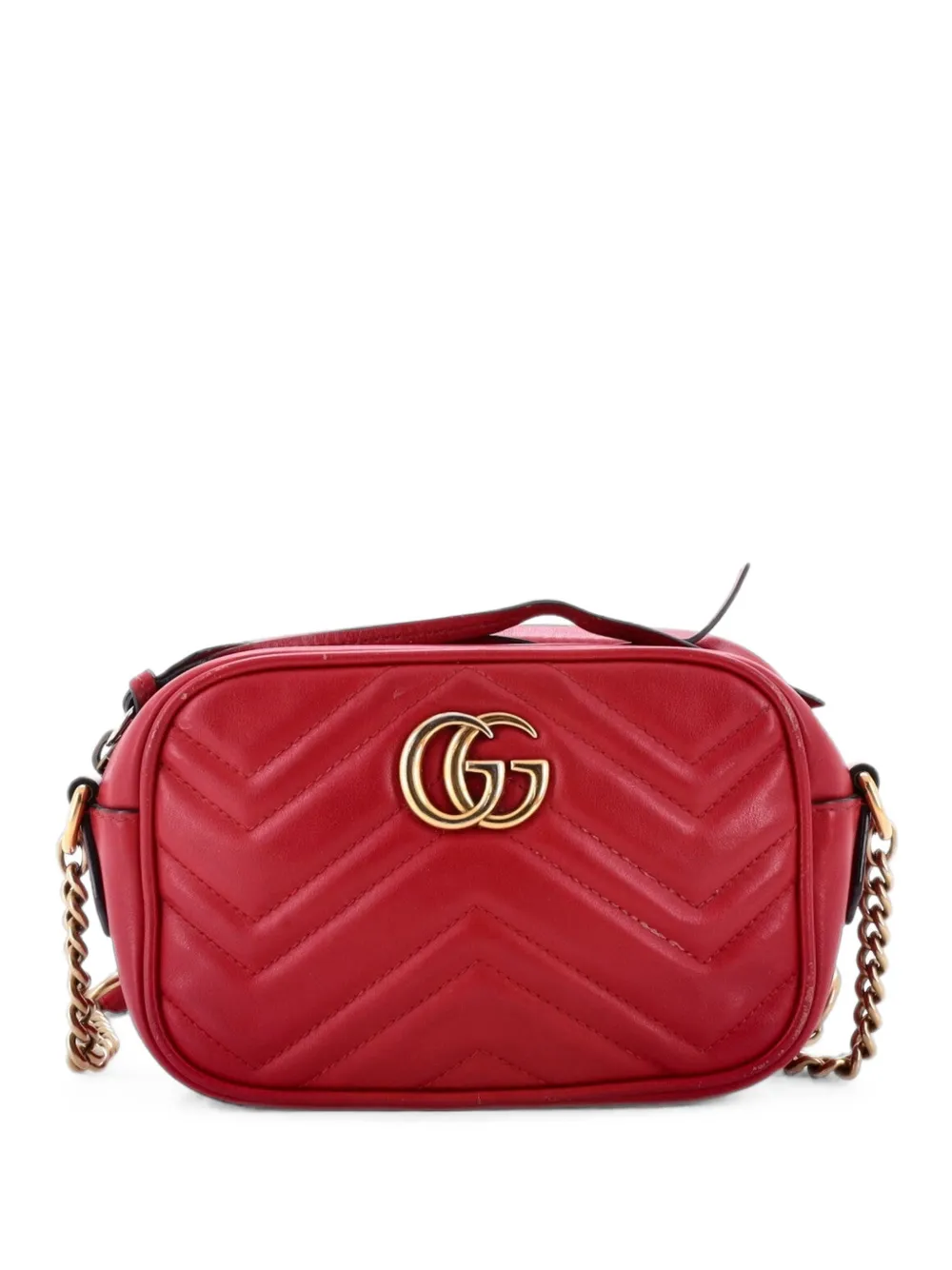 Gucci Pre-Owned GG Marmont Shoulder Bag Matelasse Leather Mini crossbody bag - Red