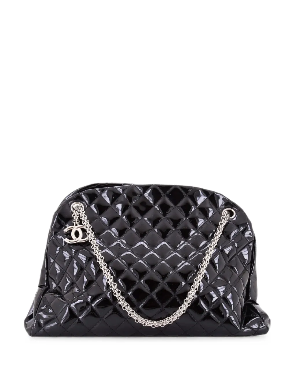 CHANEL Pre-Owned Just Mademoiselle Bag Quilted Patent Large handbag - Nero