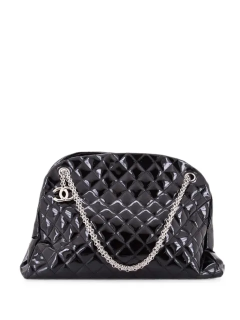 CHANEL Pre-Owned bolso de mano Just Mademoiselle grande de charol con diseño acolchado