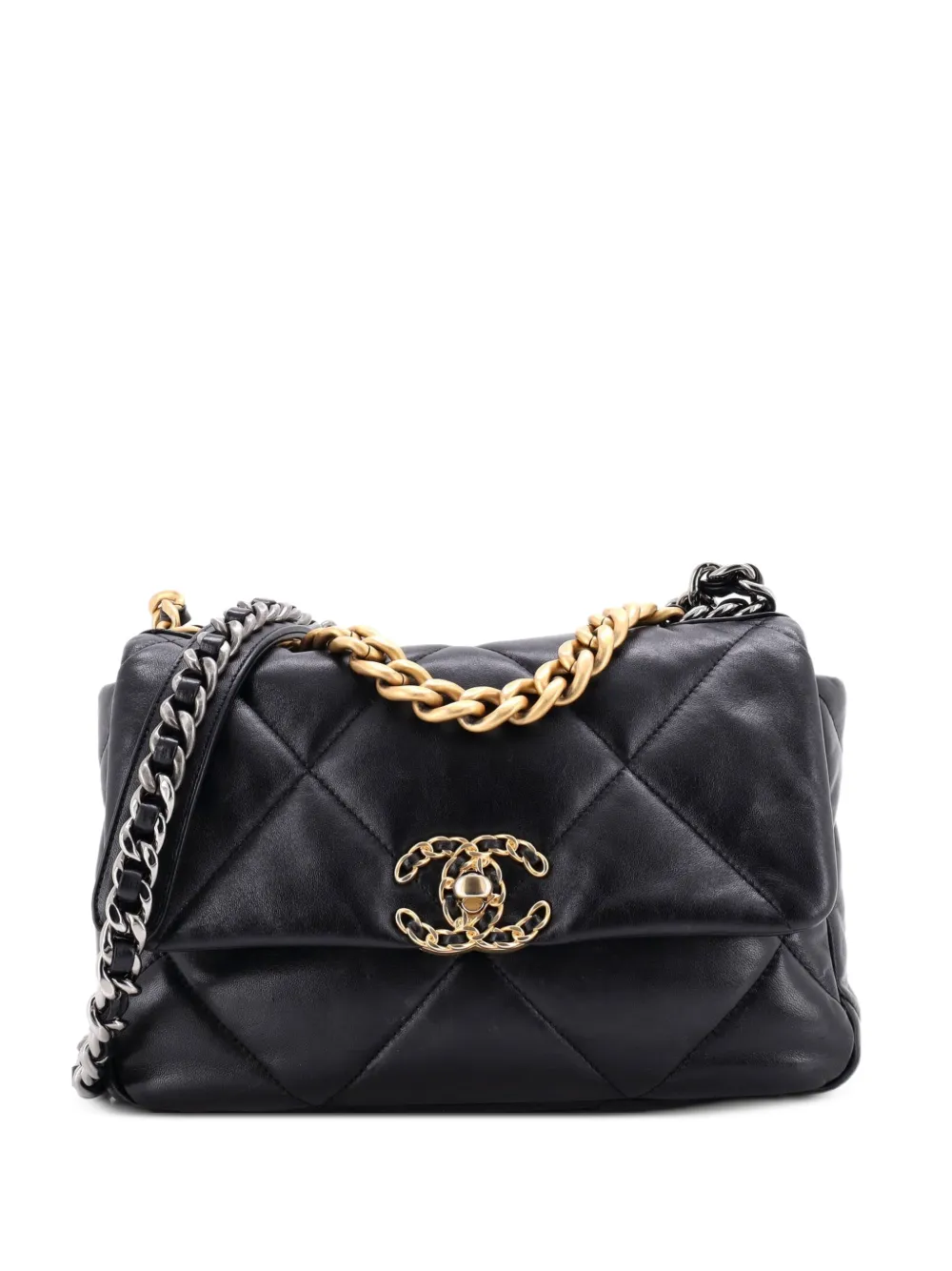 CHANEL Pre-Owned 19 Flap Bag Quilted Leather Medium crossbody bag - Black