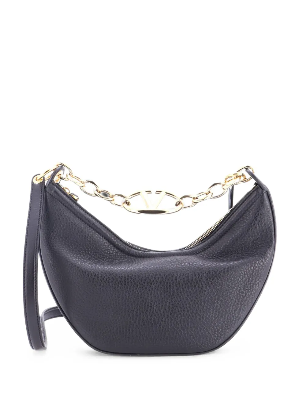 Valentino Garavani Pre-Owned Vlogo Moon Leather Small hobo bag - Schwarz
