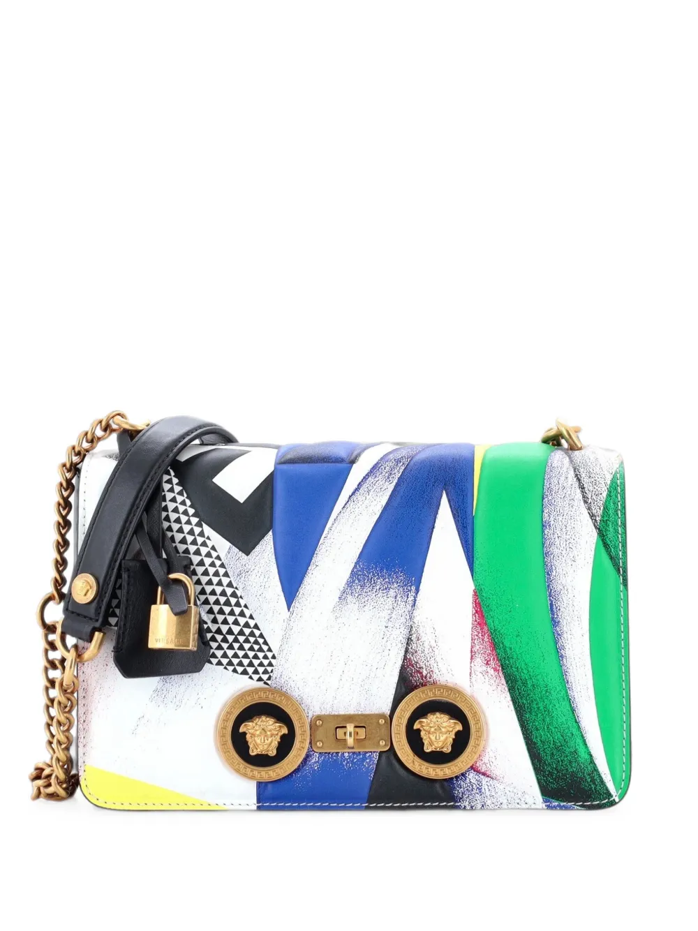 Versace Pre-Owned Medusa Padlock Icon Flap Bag Printed Leather Medium shoulder bag - Multicolore