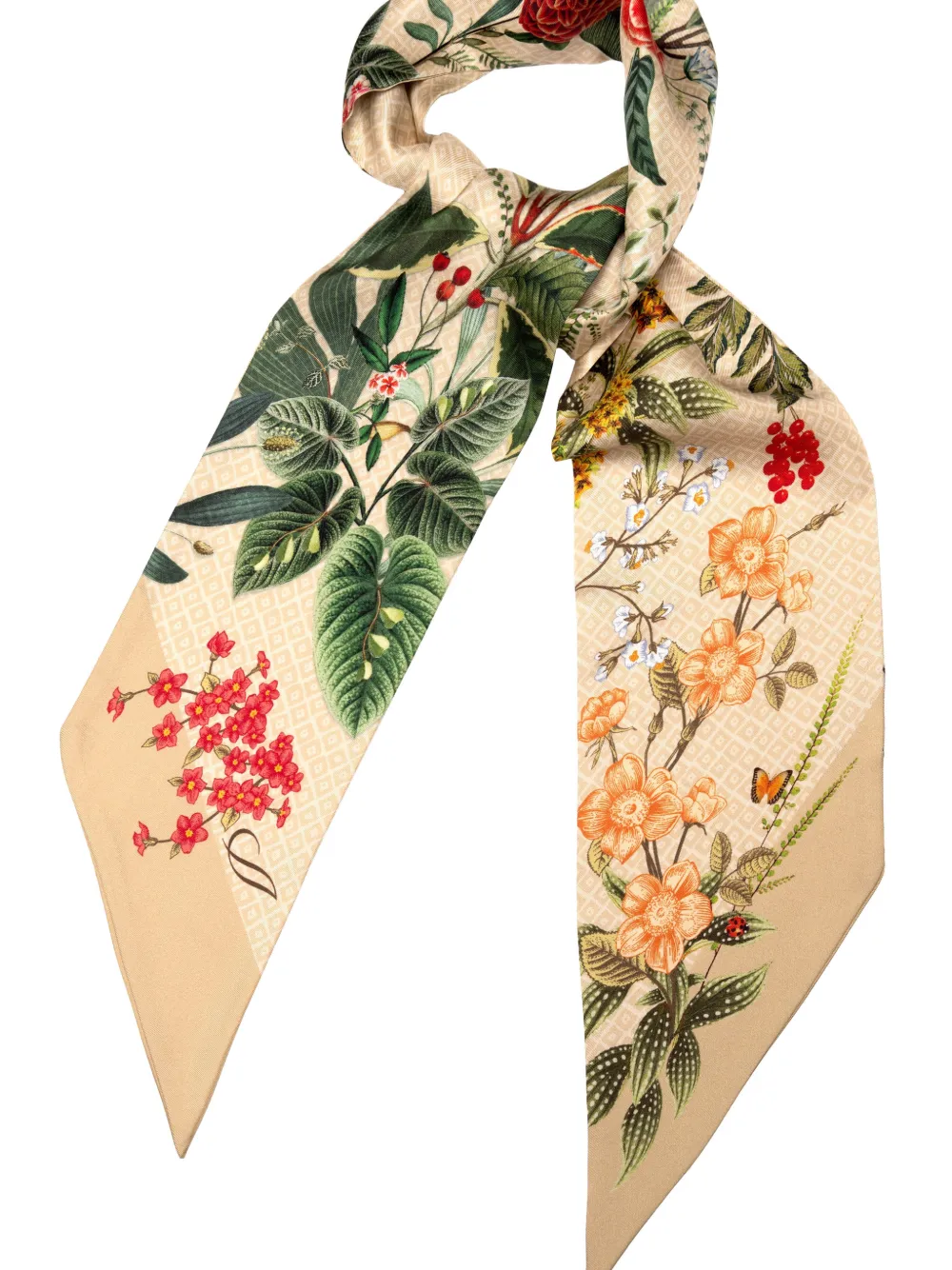 Elizabetta Ornella zijden sjaal Beige