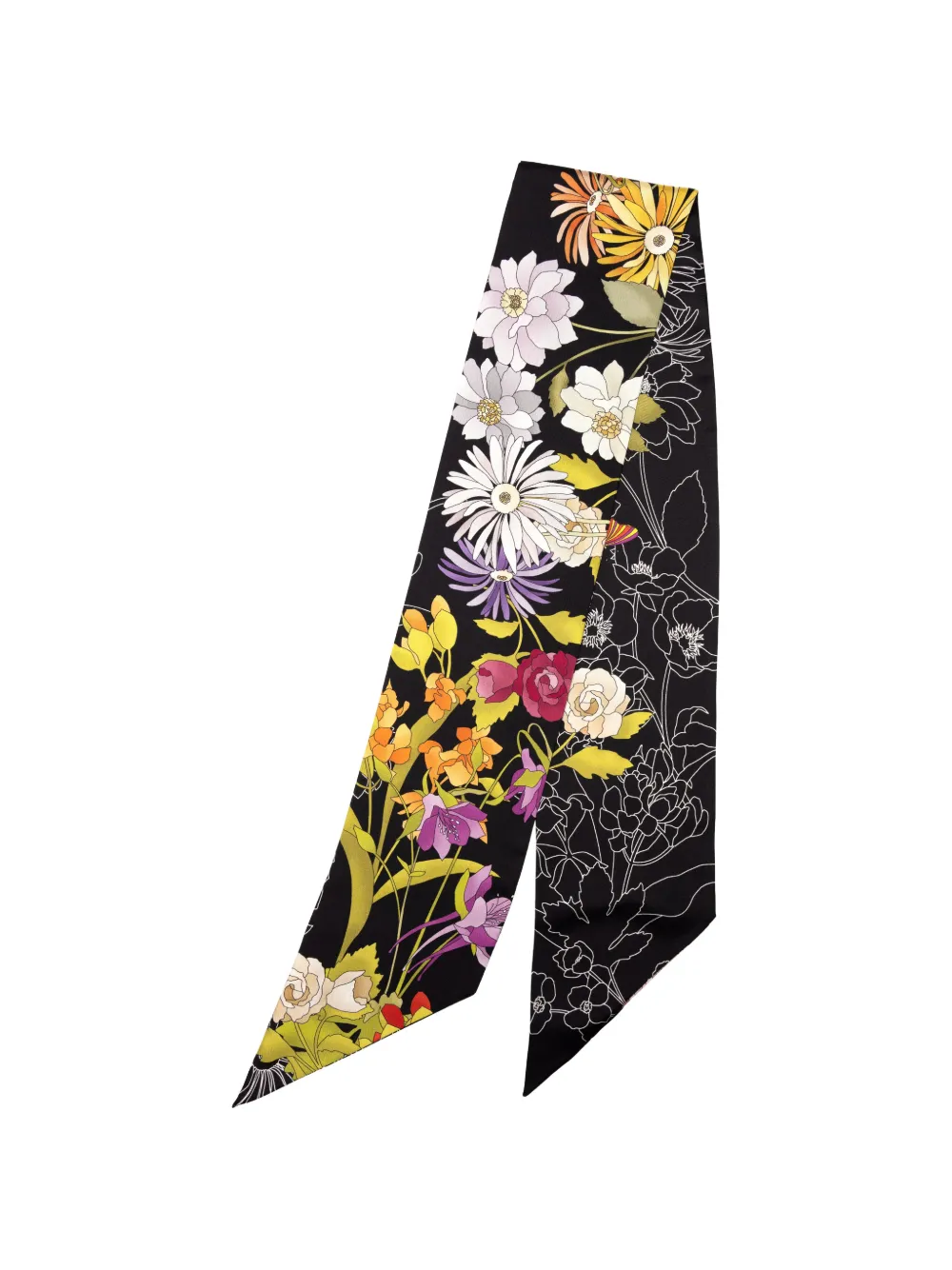 Elizabetta Vanessa silk skinny scarf - Nero