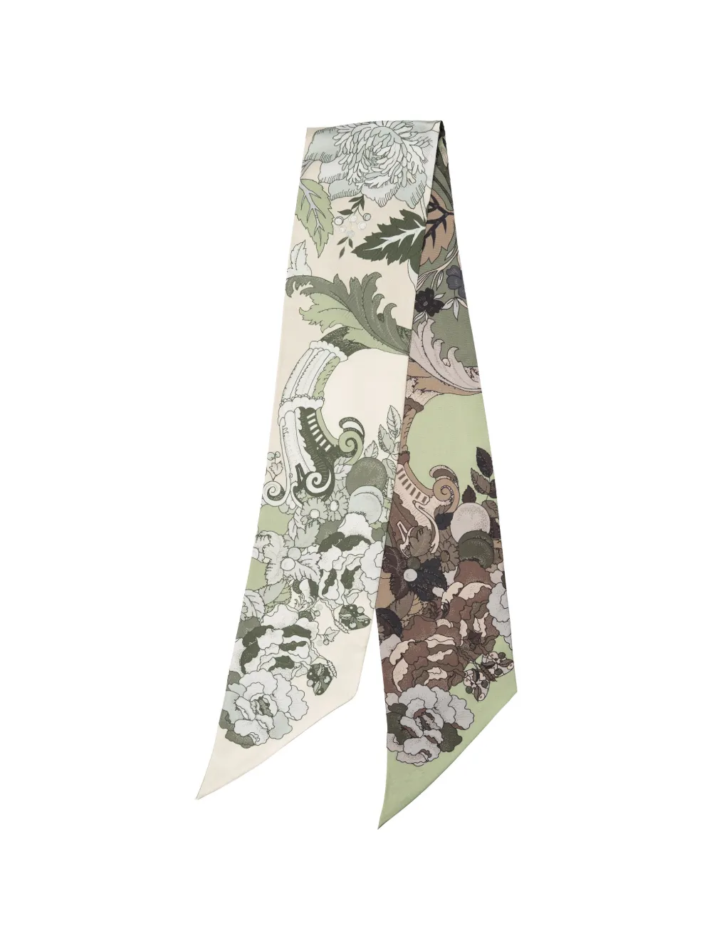 Elizabetta Raffaella floral-print silk scarf - Grün
