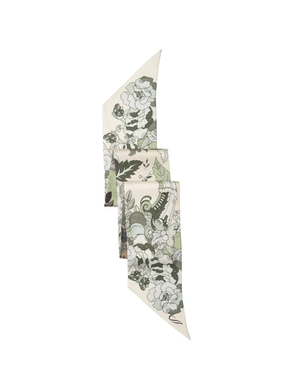 Elizabetta Raffaella zijden sjaal met bloemen-print Groen