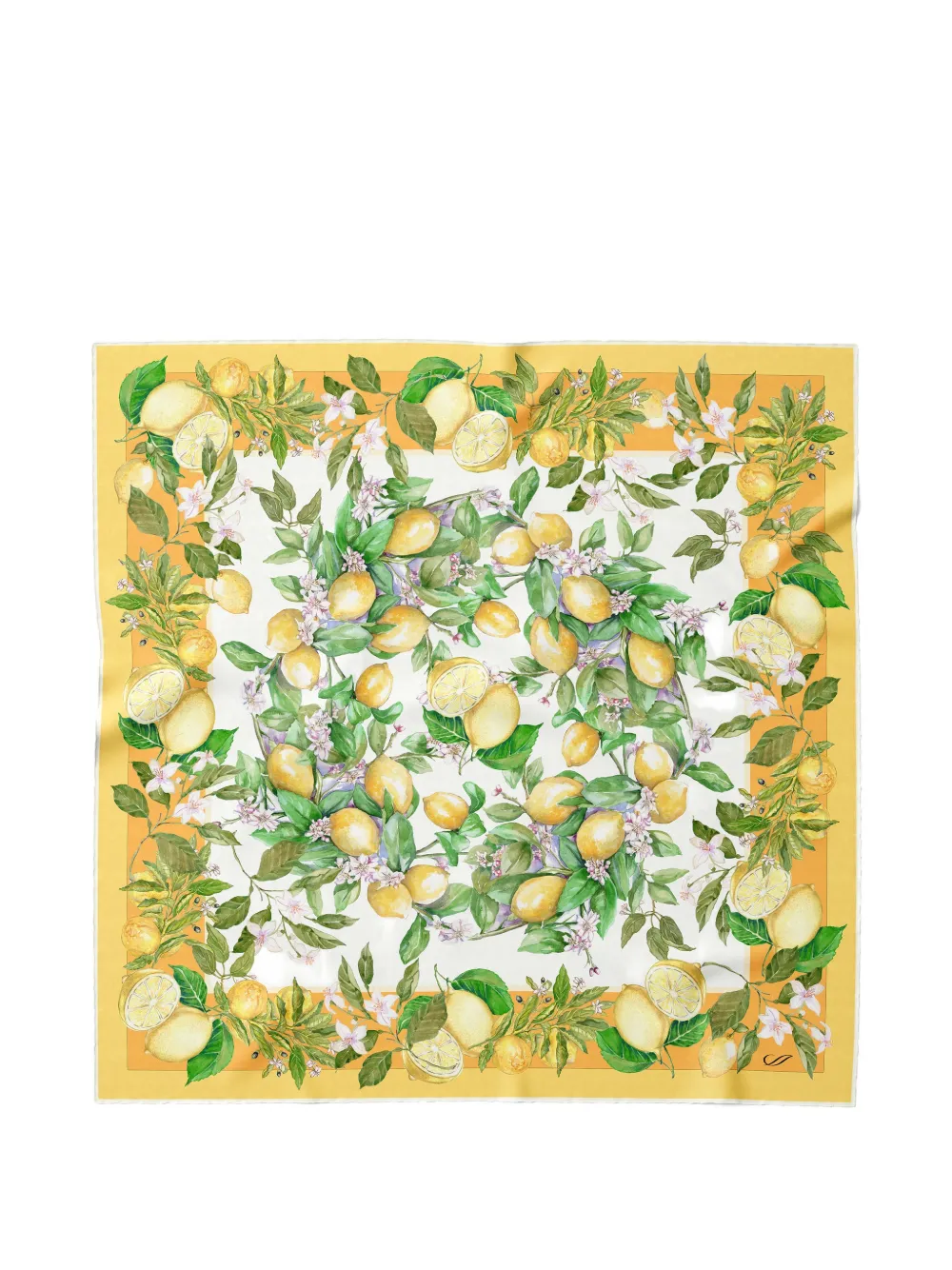 Elizabetta Limoni Fioriti silk scarf - Gelb