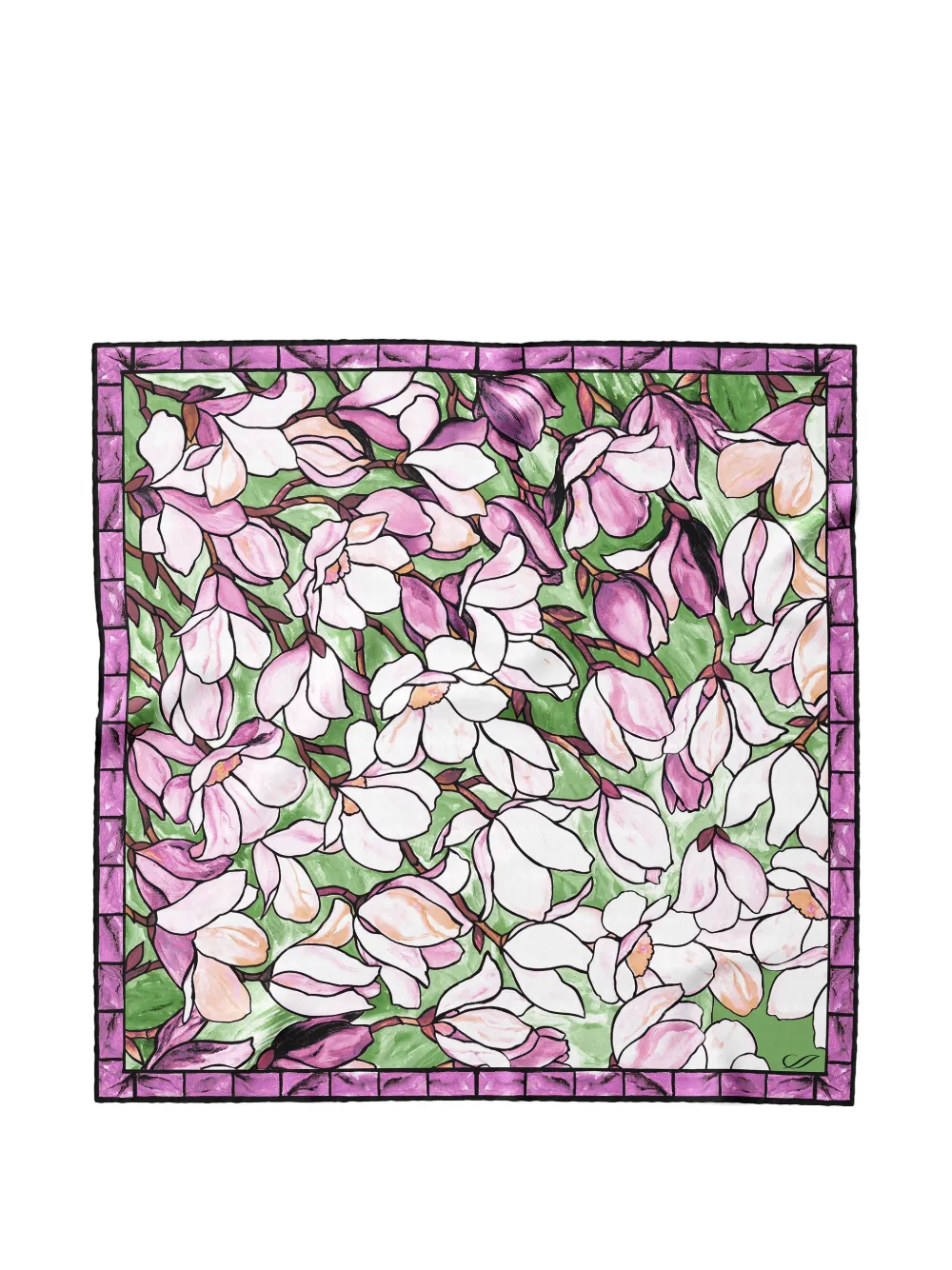 Elizabetta Clara floral-print silk scarf - Rosa