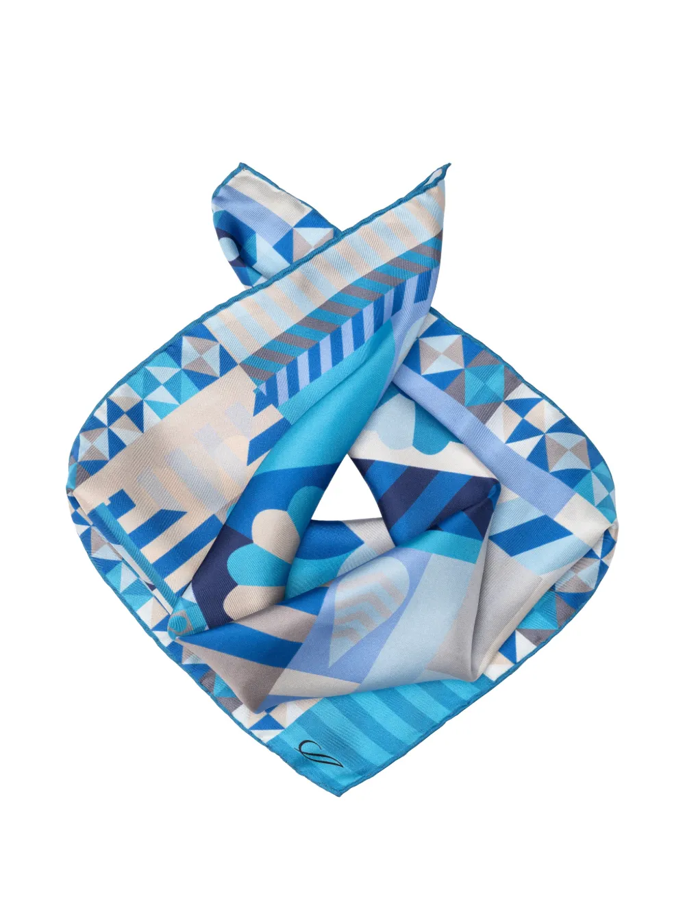 Elizabetta Giulietta zijden sjaal met geometrische print Blauw