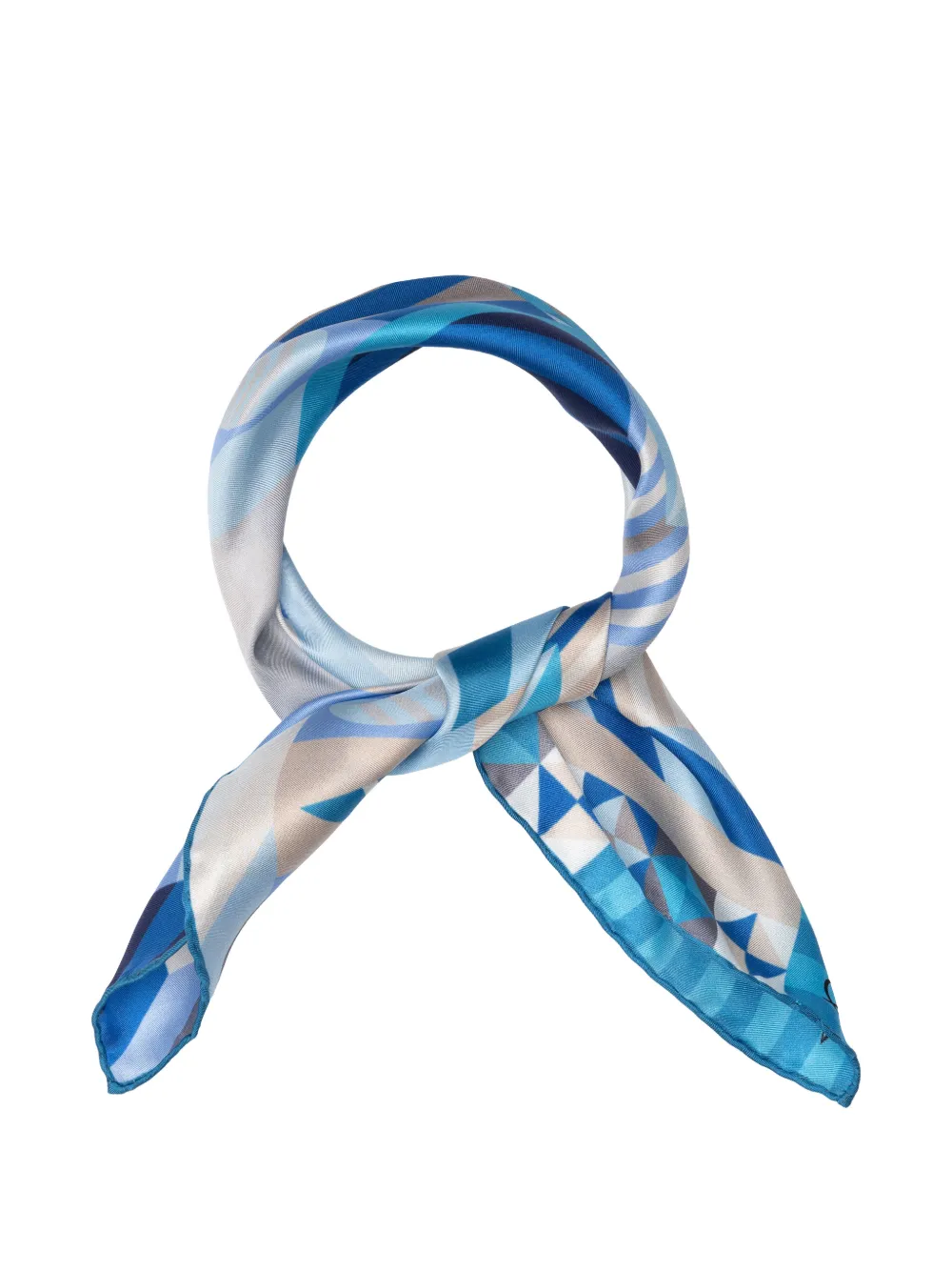 Elizabetta Giulietta zijden sjaal met geometrische print Blauw