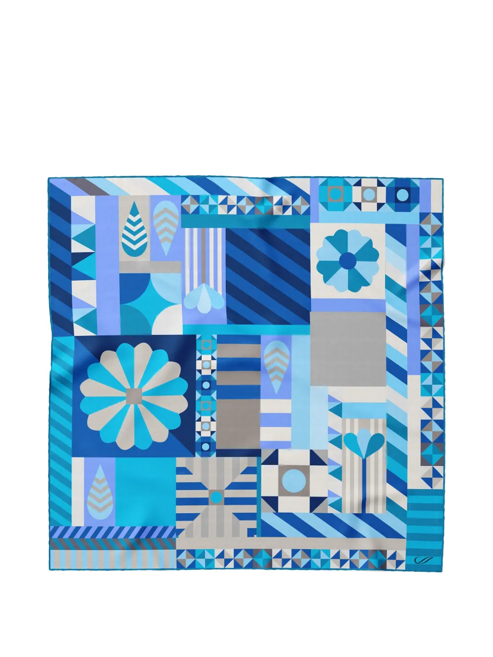 Elizabetta Giulietta geometric-print silk scarf - Blau