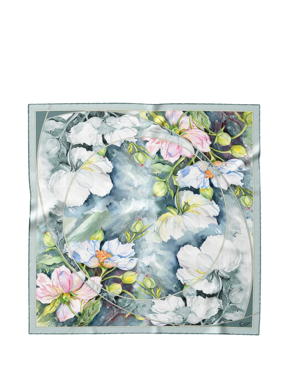 Elizabetta Odetta floral-print silk scarf - Blau