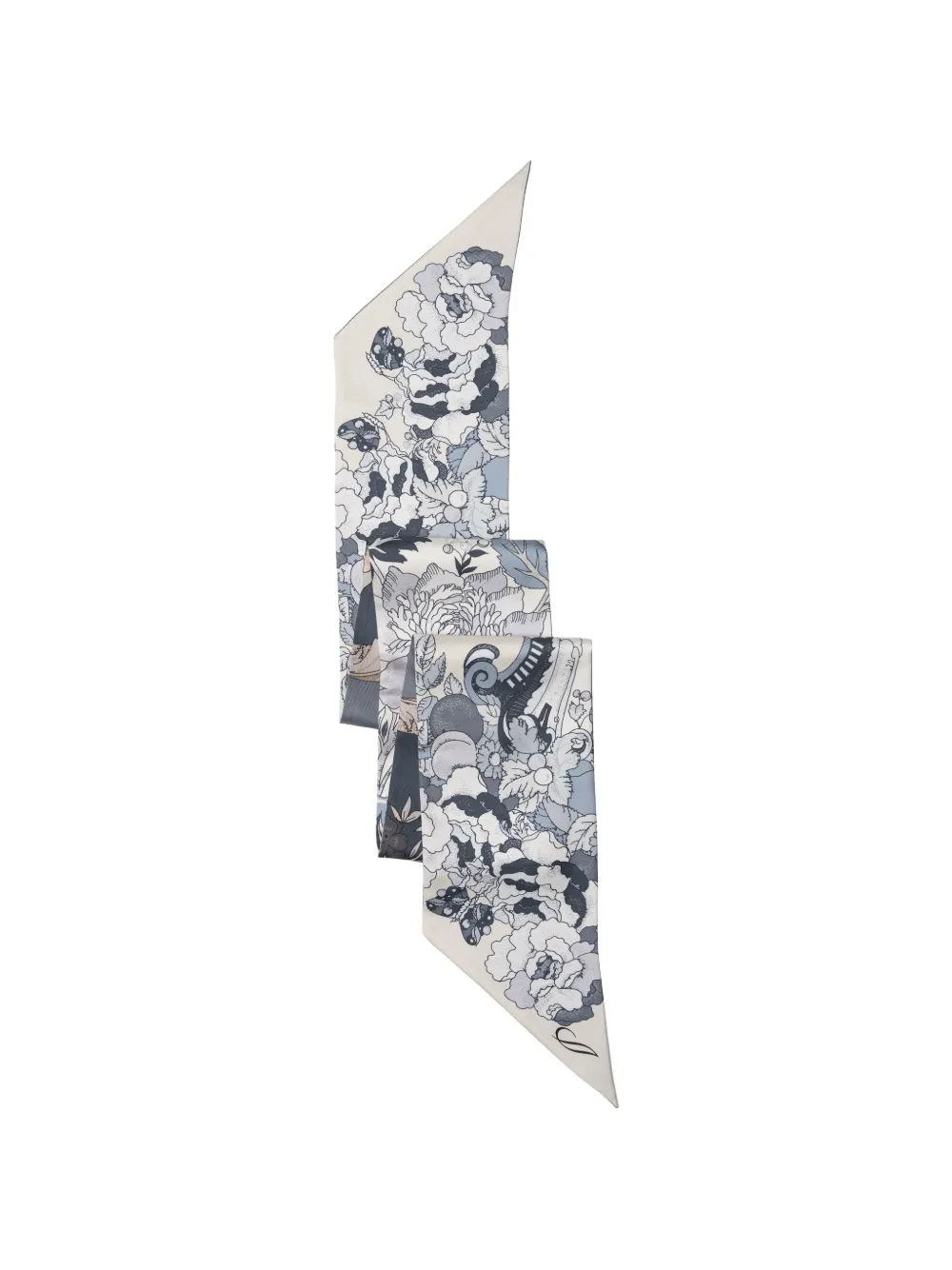 Elizabetta Raffaella zijden sjaal met bloemen-print Blauw