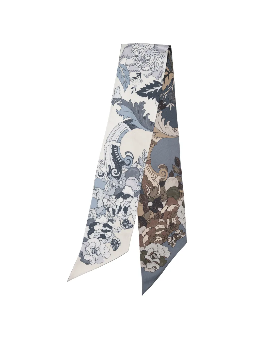 Elizabetta Raffaella floral-print silk scarf - Blau