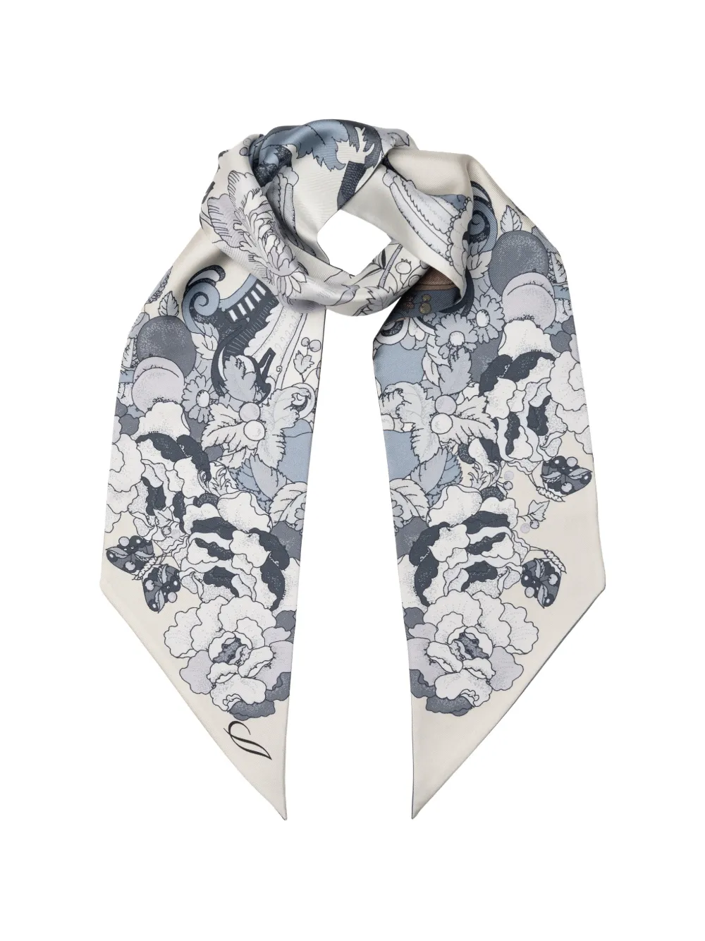 Elizabetta Raffaella zijden sjaal met bloemen-print Blauw