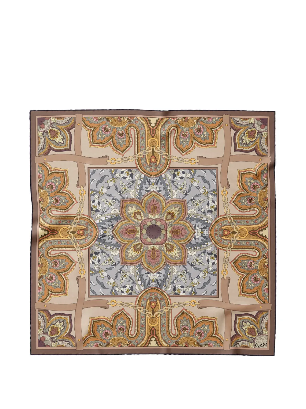 Elizabetta Francesca paisley-print silk scarf - Toni neutri