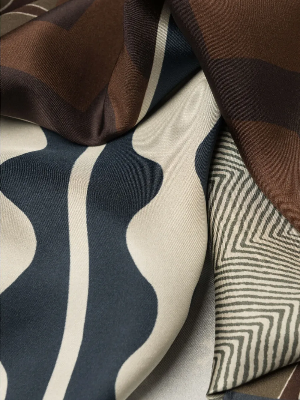 Elizabetta Atri zijden sjaal met gemengde print Blauw