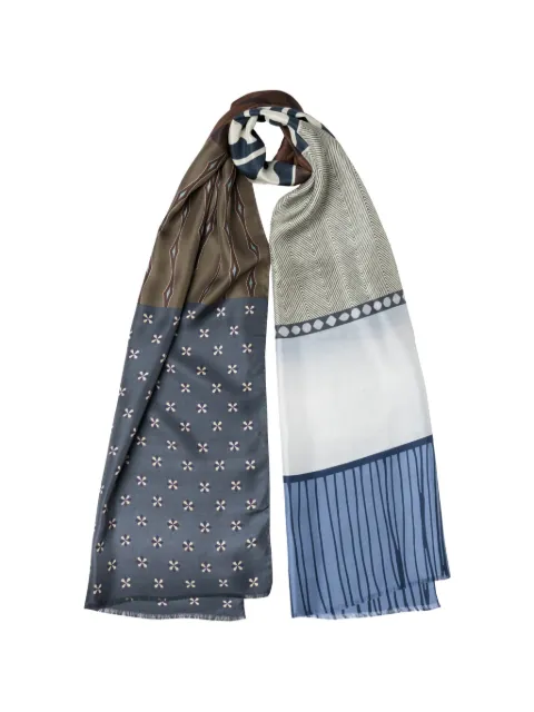 Elizabetta Atri mixed-print silk scarf