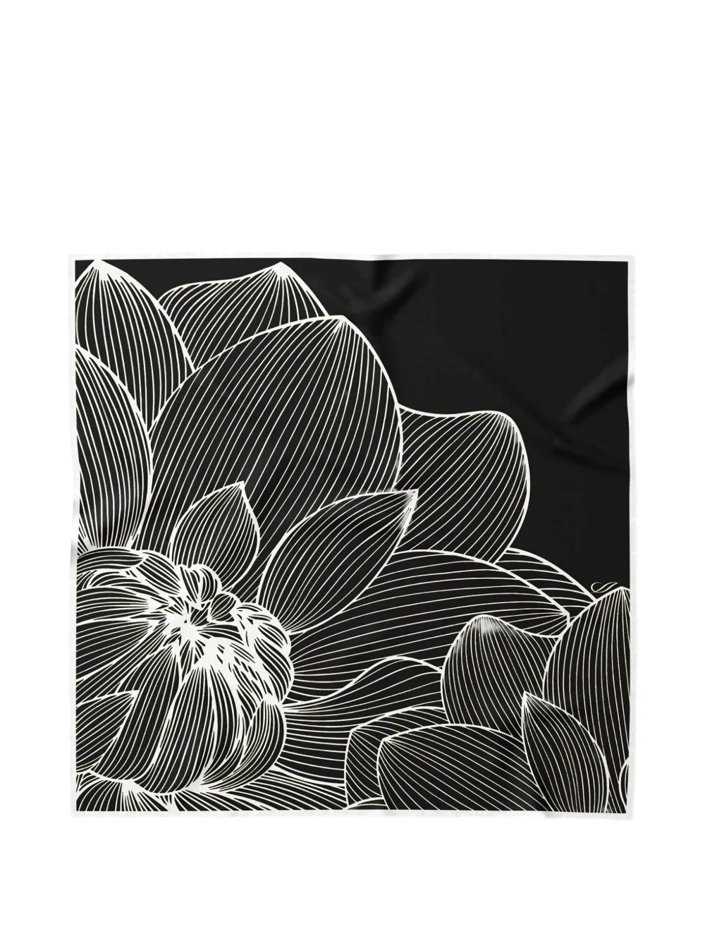 Elizabetta Fior di Loto silk scarf - Nero