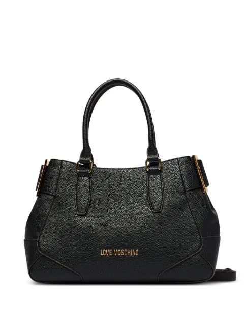 Love Moschino logo-plaque pebbled tote bag