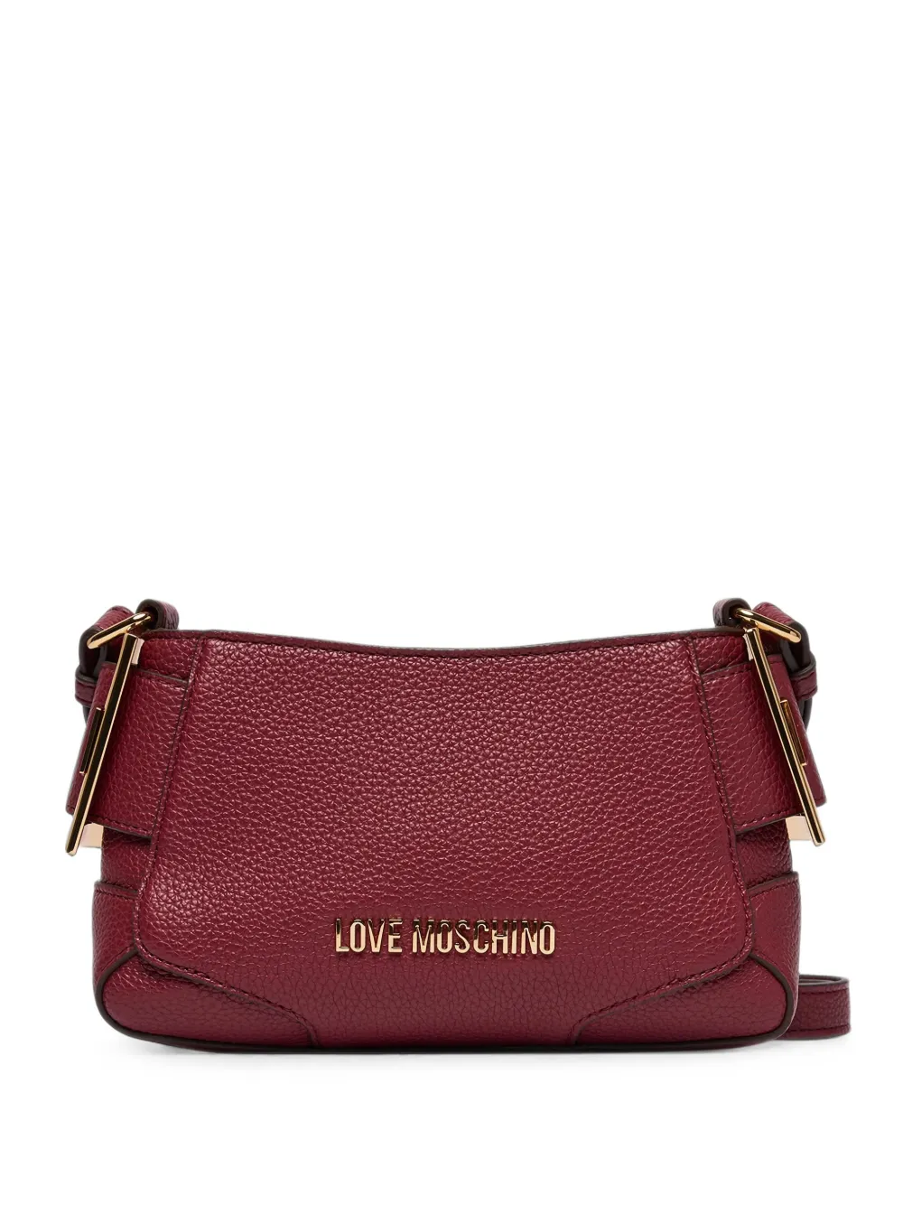 Love Moschino pebbled-effect logo-plaque crossbody bag - Rosso