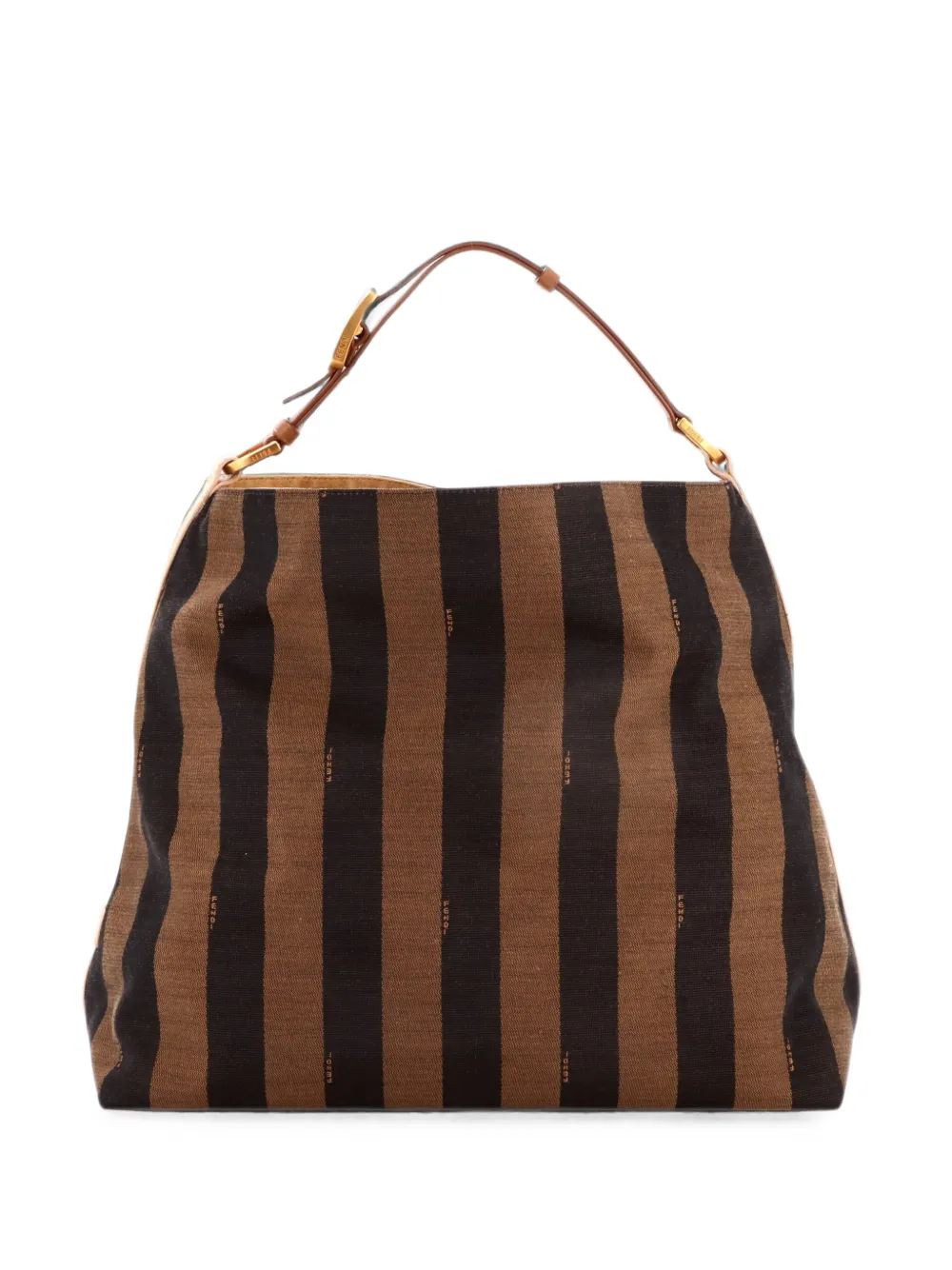 Fendi Pre-Owned grand sac hobo en toile Pequin - Marron
