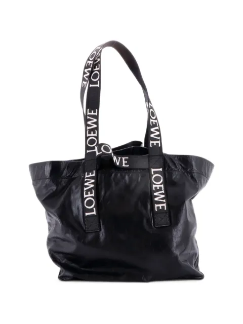 Loewe Pre-Owned Fold Logo Strap Leather Large tote bag