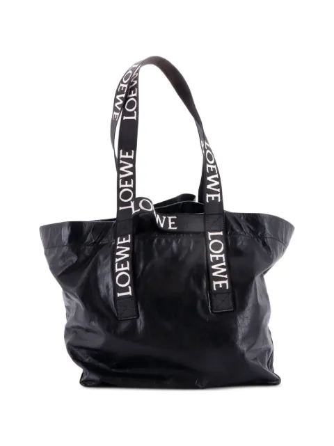 Loewe Pre-Owned Fold Logo Strap Leather Large tote bag