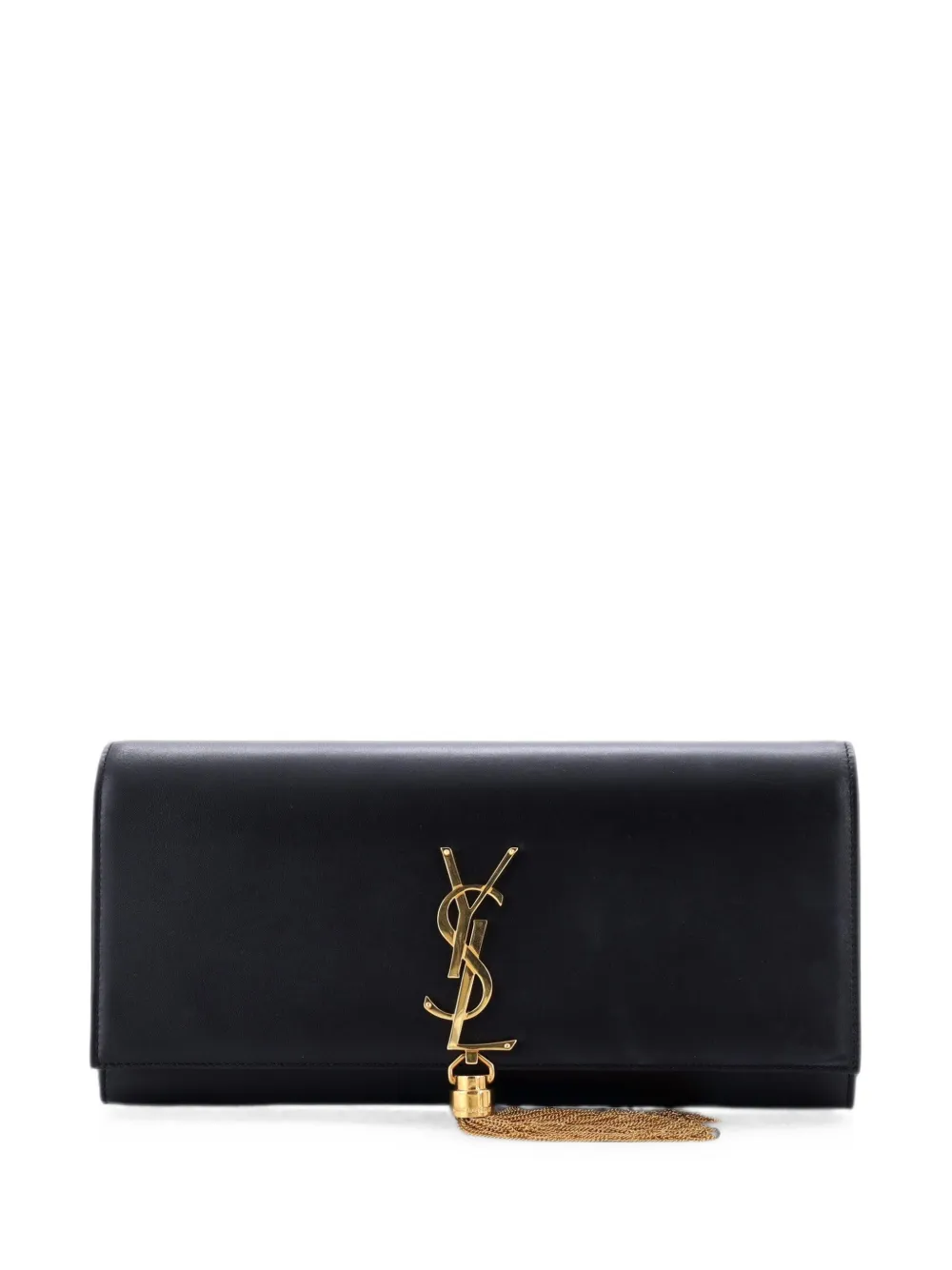 Saint Laurent Pre-Owned pochette en cuir à pampilles - Noir Saint Laurent Pre-Owned pochette en cuir à pampilles - Noir
