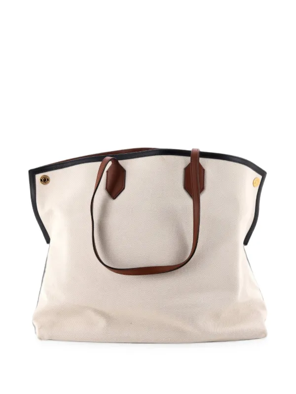 Burberry Pre-Owned Society ハンドバッグ L | ニュートラル | FARFETCH JP