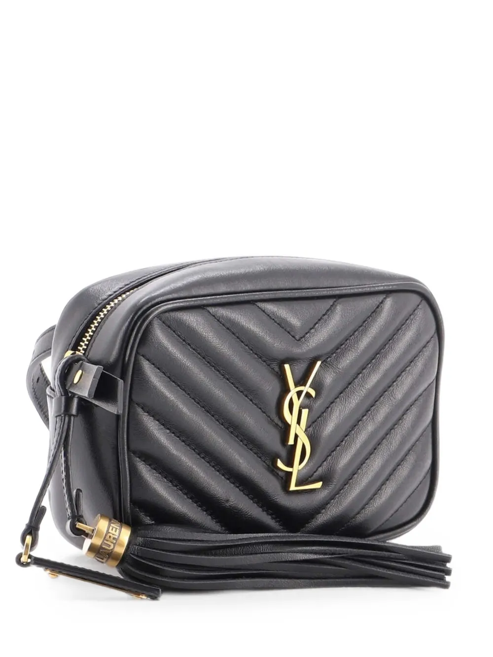 Saint Laurent Pre-Owned sac banane Lou Matelassé à chevrons - Noir